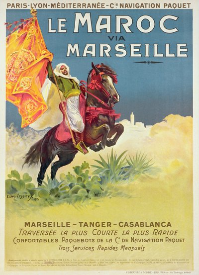 Marokko und Marseille Plakat von Ernest Louis Lessieux